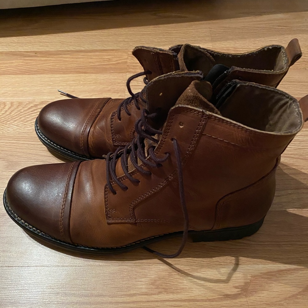 Brown Aldo Cap Toe Dress Boots
